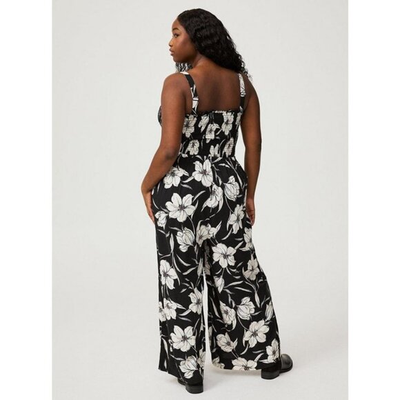 NWT Torrid A-line Maxi Jumpsuit  (smocked wide leg) - Picture 2 of 5
